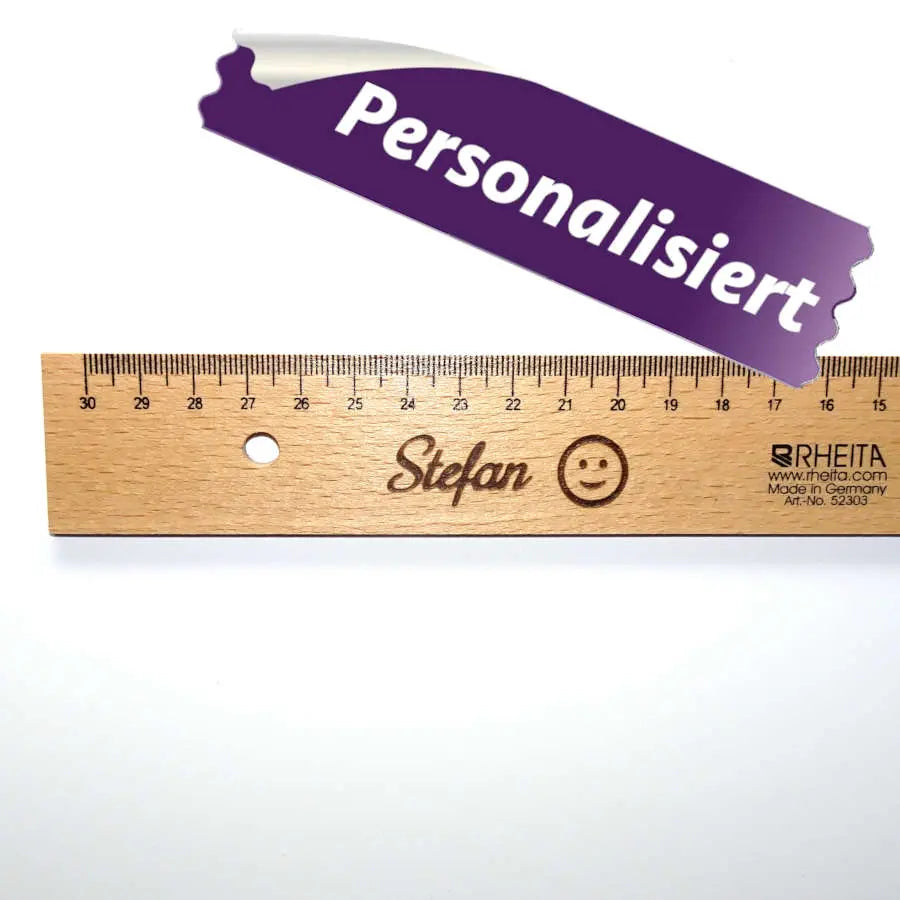 Holz-Massstab 30cm für Linkshänder mit Personalisierung